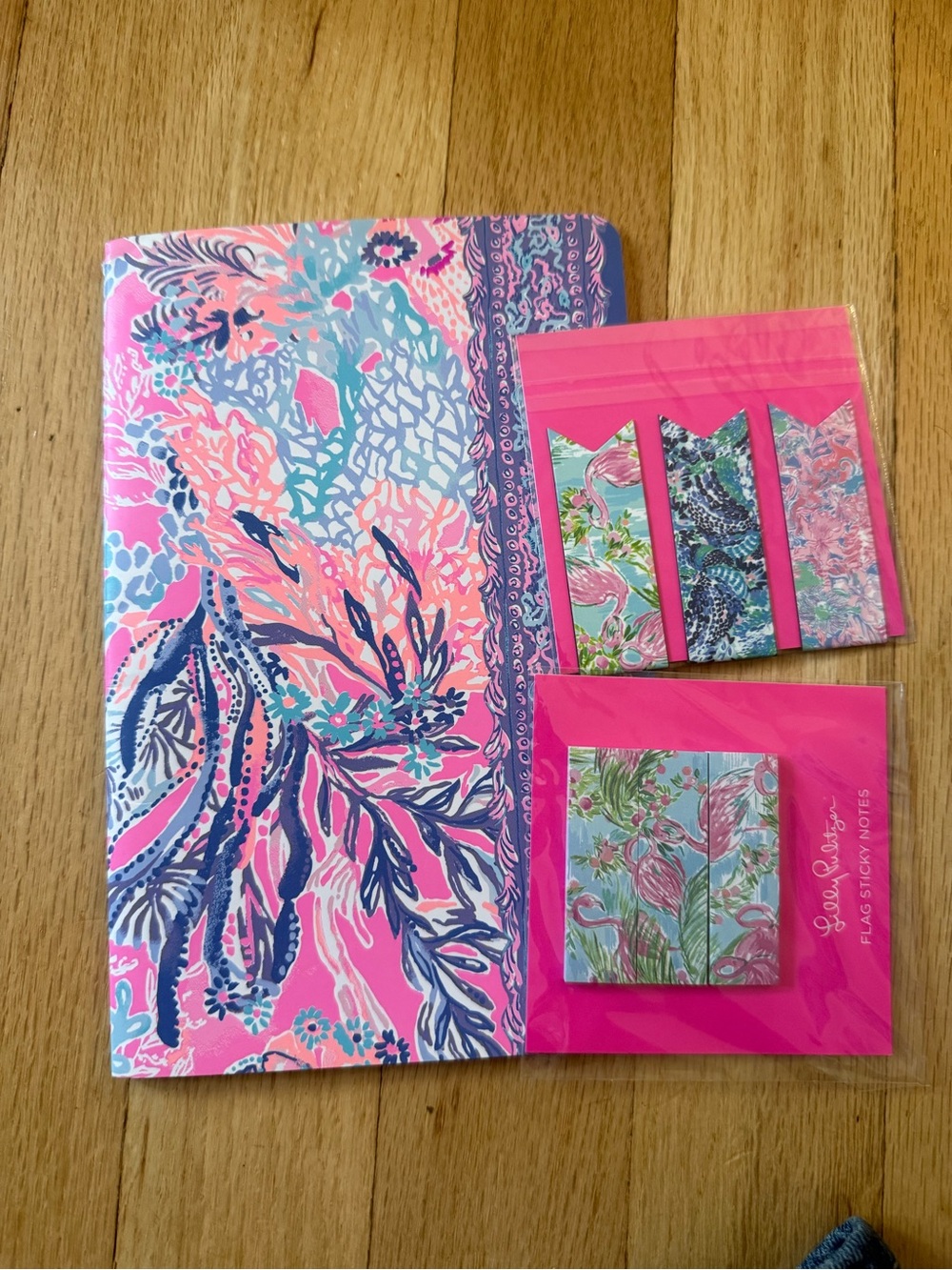 Lilly Pulitzer Pink Floral Kids Notebook & Sticky Note Set